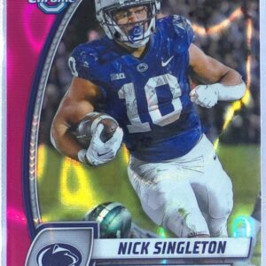 2024 Bowman University Chrome Nick Singleton Pink Lava Refractor RC 188 Lions