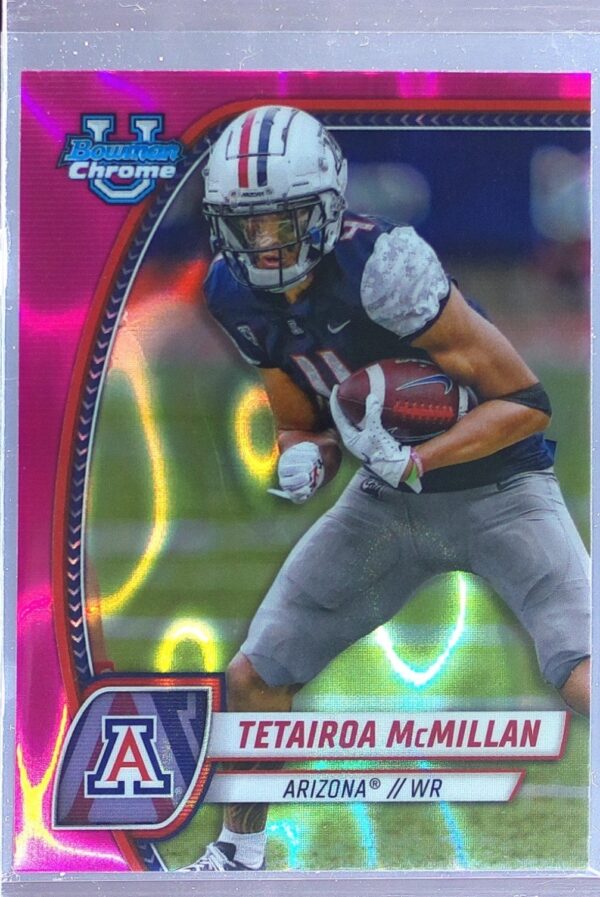 2024 Bowman University Chrome Tetairoa McMillan Pink Lava Refractor 170 Wildcats