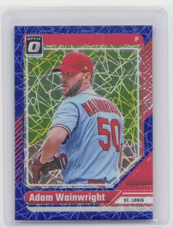 2024 Donruss Adam Wainwright Optic Blue Velocity Prizm #10 Cardinals