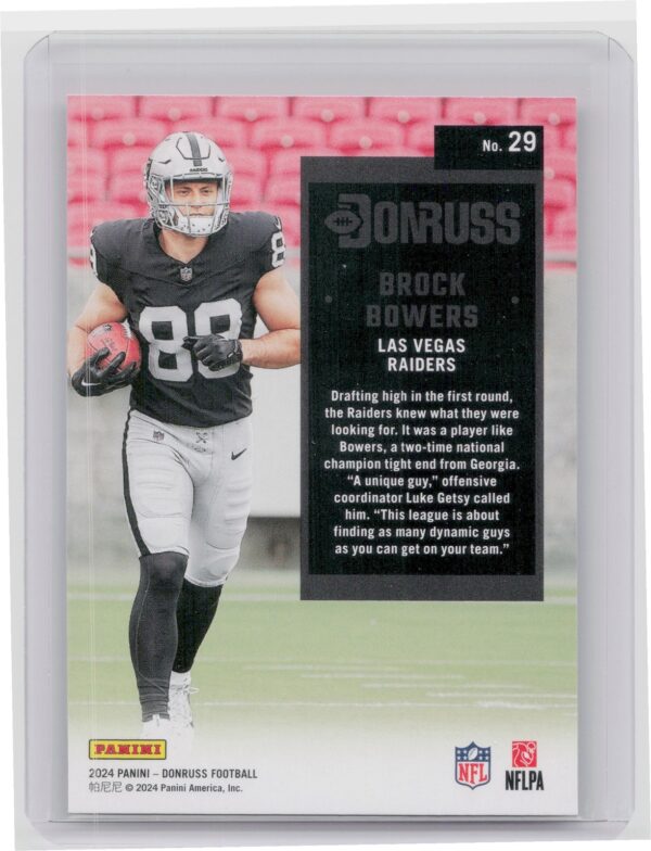 2024 Donruss Brock Bowers 29 Raiders Retro 1994 - Image 3
