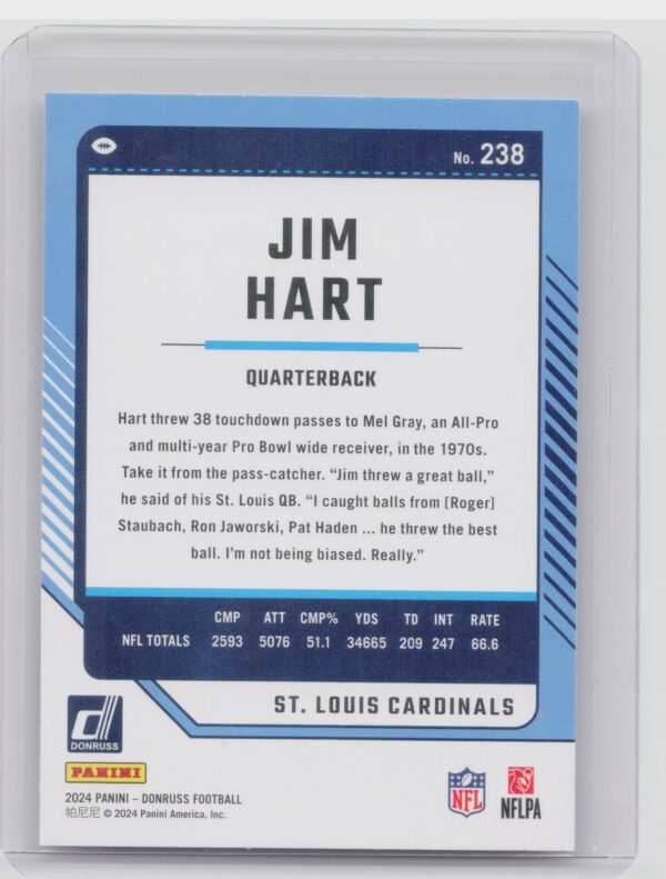 2024 Donruss Jim Hart 238 Cardinals - Image 3