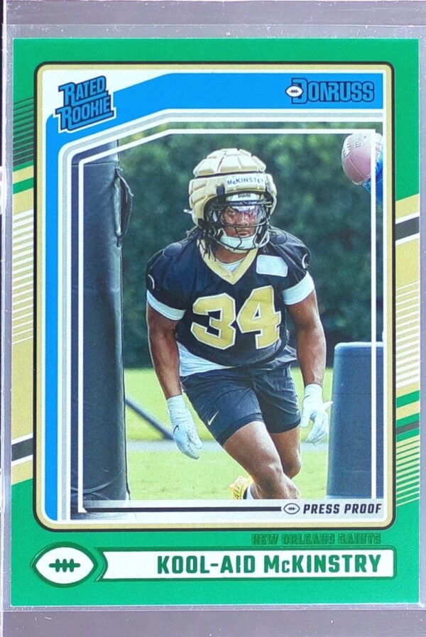 2024 Donruss Kool-Aid McKinstry Press Proof Green RC 315 Saints