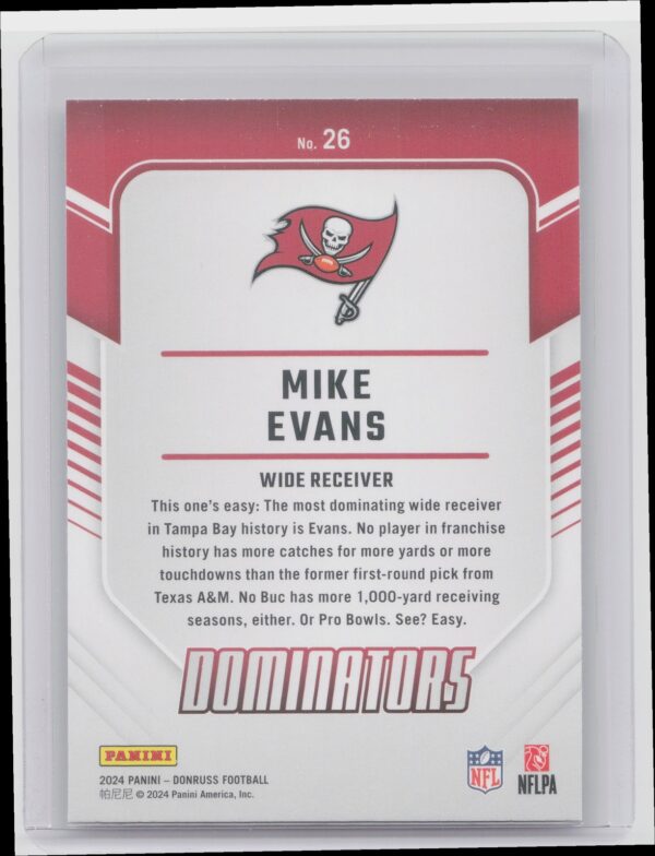 2024 Donruss Mike Evans 26 Buccaneers Dominators - Image 3