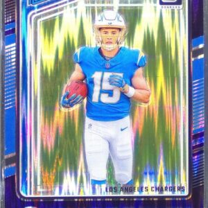 2024 Donruss Optic Ladd McConkey Purple Shock RC #266 Chargers