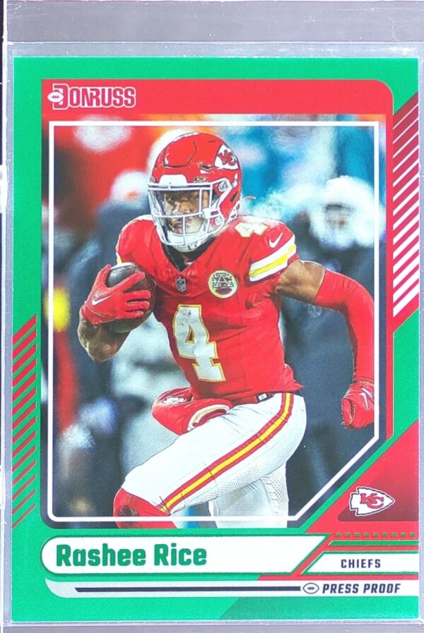 2024 Donruss Rashee Rice Press Proof Green 233 Chiefs
