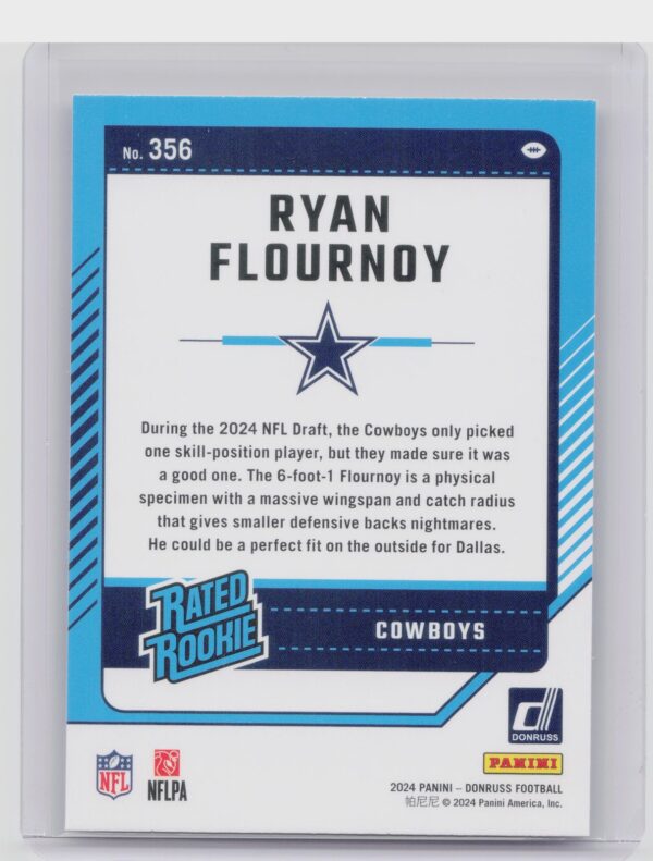 2024 Donruss Ryan Flournoy RC 356 Cowboys - Image 3