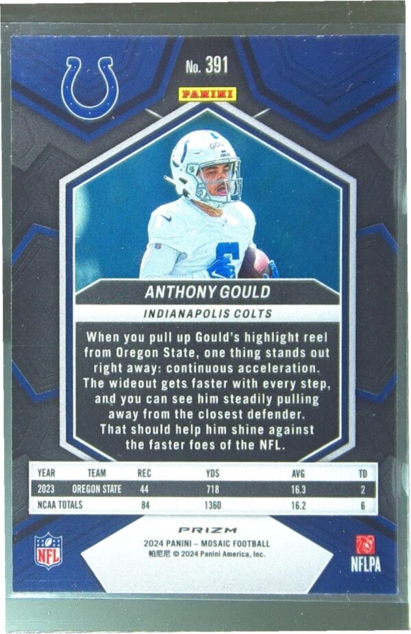 2024 Mosaic Anthony Gould Mosaic Reactive Yellow 391 Colts - Image 3
