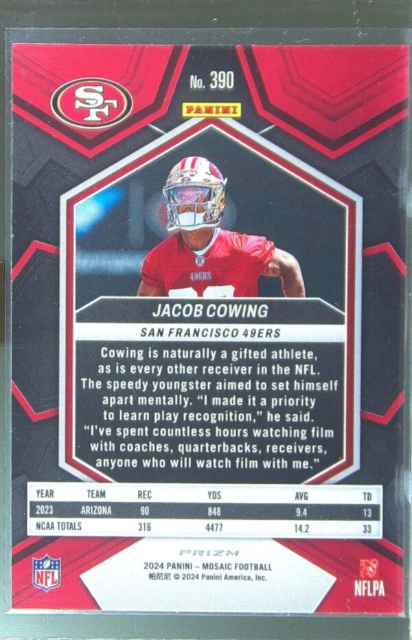 2024 Mosaic Jacob Cowing Mosaic Reactive Yellow 390 49ers - Image 3