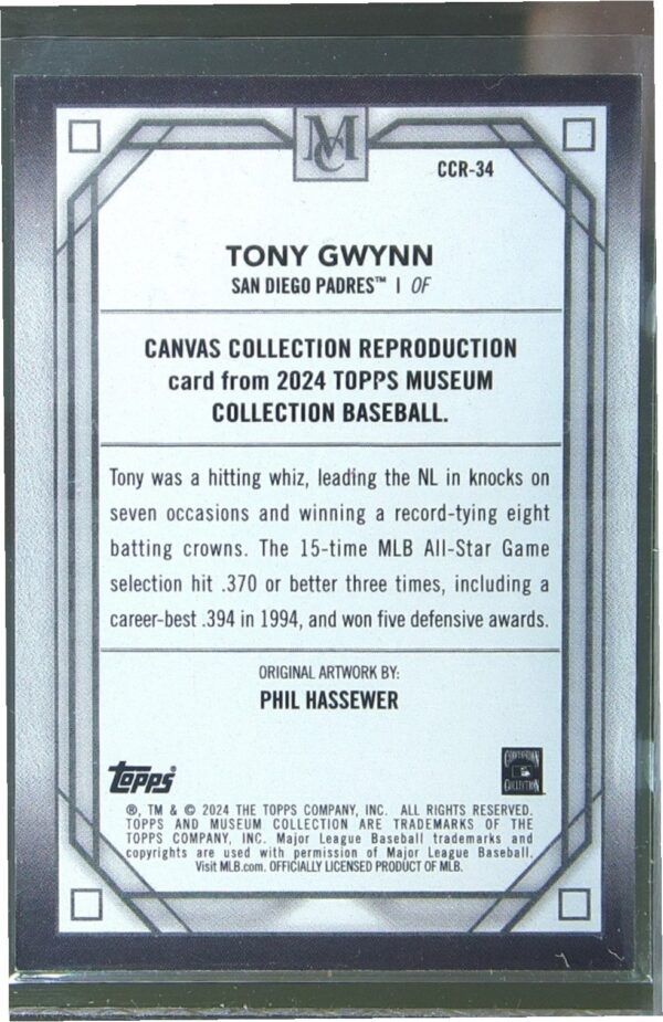 2024 Museum Collection Tony Gwynn /50 #CCR-34 Canvas Collection Reprints AP - Image 3