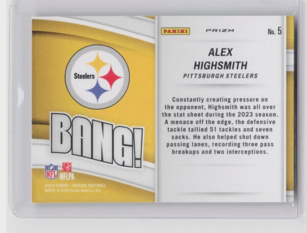 2024 Panini Mosaic Alex Highsmith 5 Steelers Bang! Mosaic - Image 3