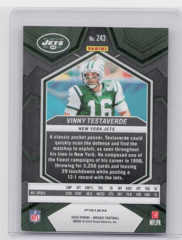 2024 Panini Mosaic Vinny Testaverde Silver 243 Jets - Image 3