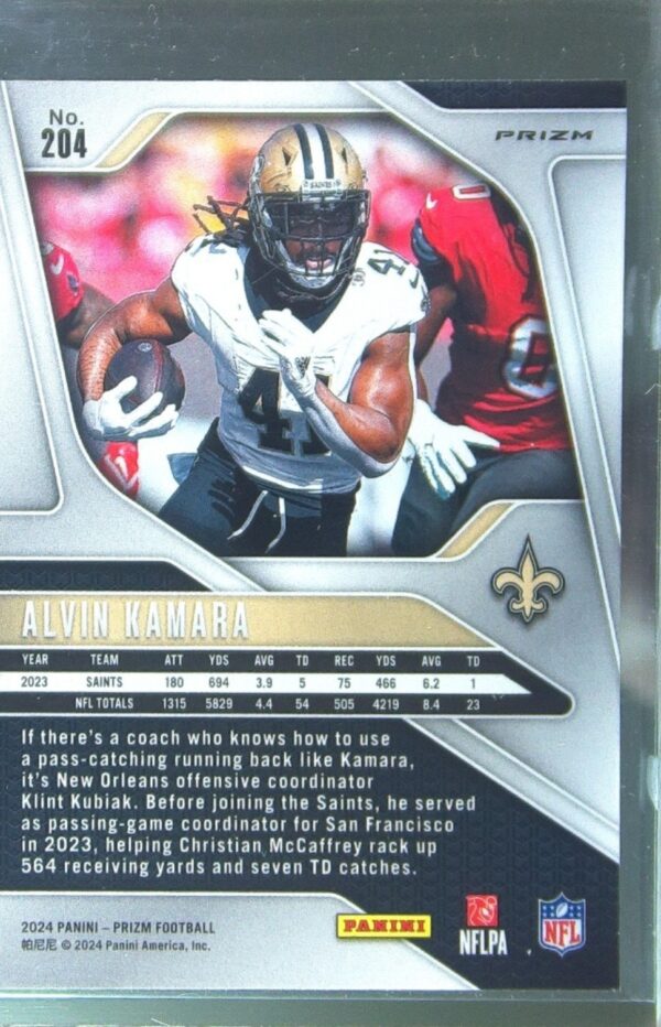 2024 Prizm Alvin Kamara Silver 204 Saints - Image 3