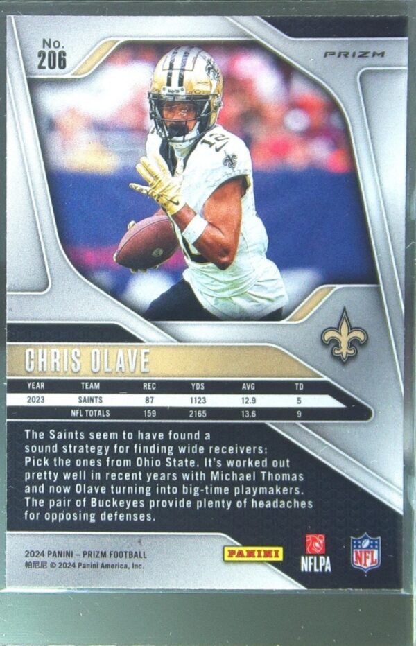 2024 Prizm Chris Olave Green 206 Saints - Image 3
