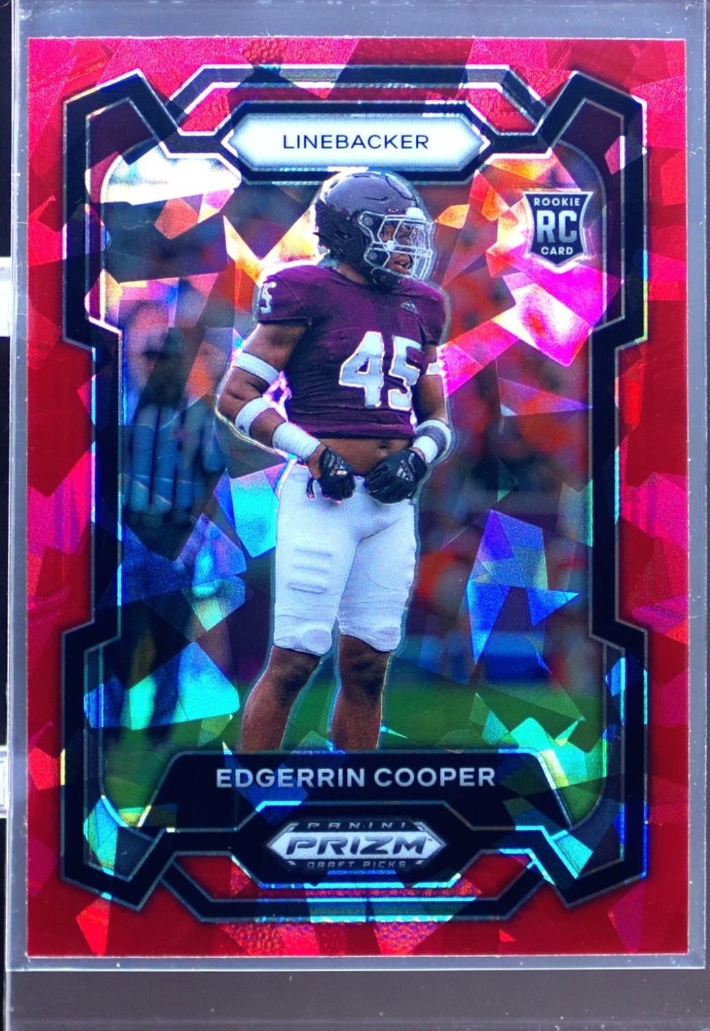 2024 Prizm Draft Picks Edgerrin Cooper Red Ice RC #154 Aggies