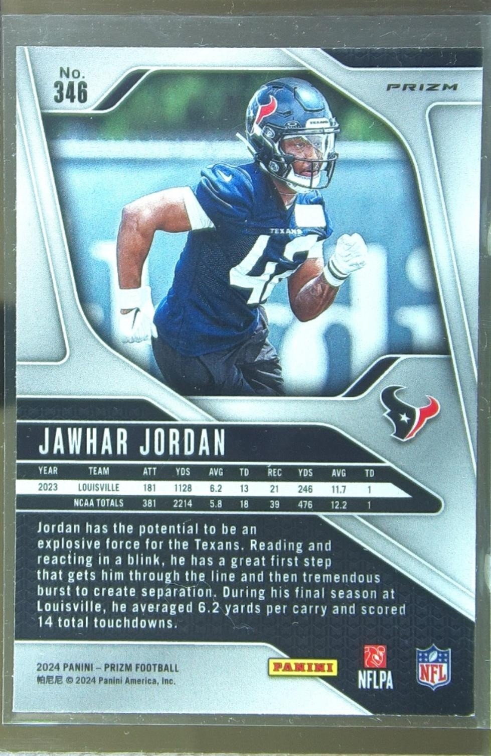 2024 Prizm JAwhar Jordan Neon Green Pulsar RC 346 Texans - Image 3
