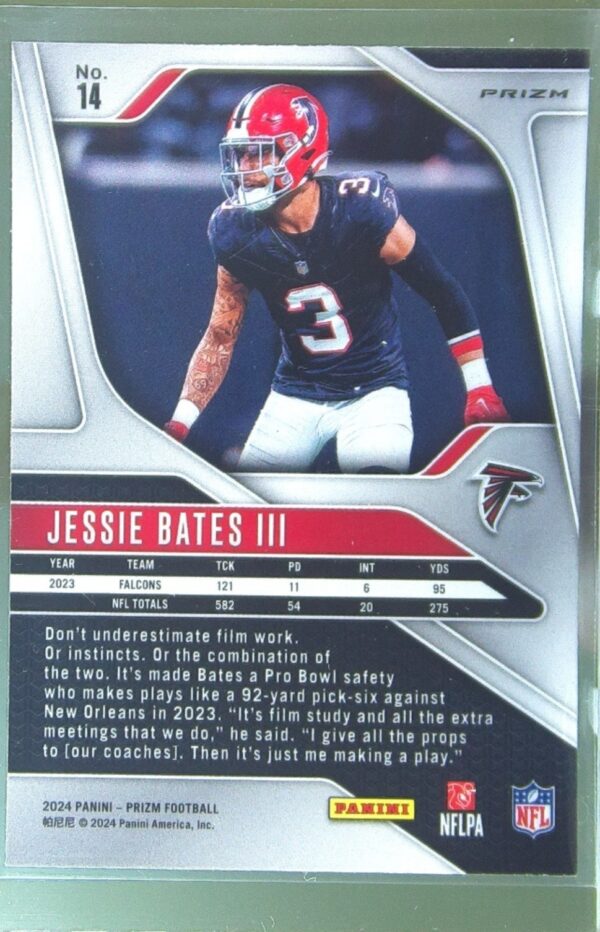 2024 Prizm Jessie Bates III Neon Green Pulsar 14 Falcons - Image 3