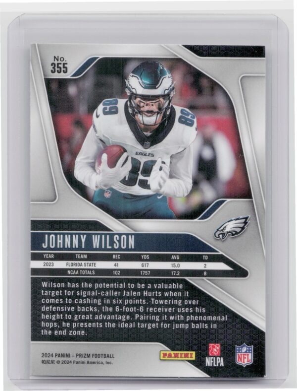 2024 Prizm Johnny Wilson RC 355 Eagles - Image 3