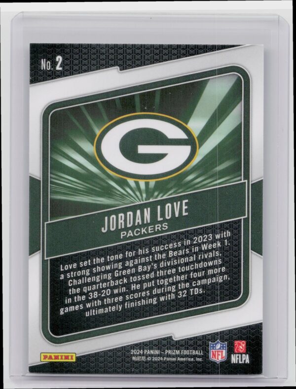 2024 Prizm Jordan Love 2 Packers Hype - Image 3