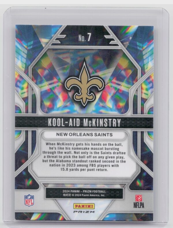 2024 Prizm Kool-Aid McKinstry 7 Saints Prizmatic Wave Green Prizm - Image 3