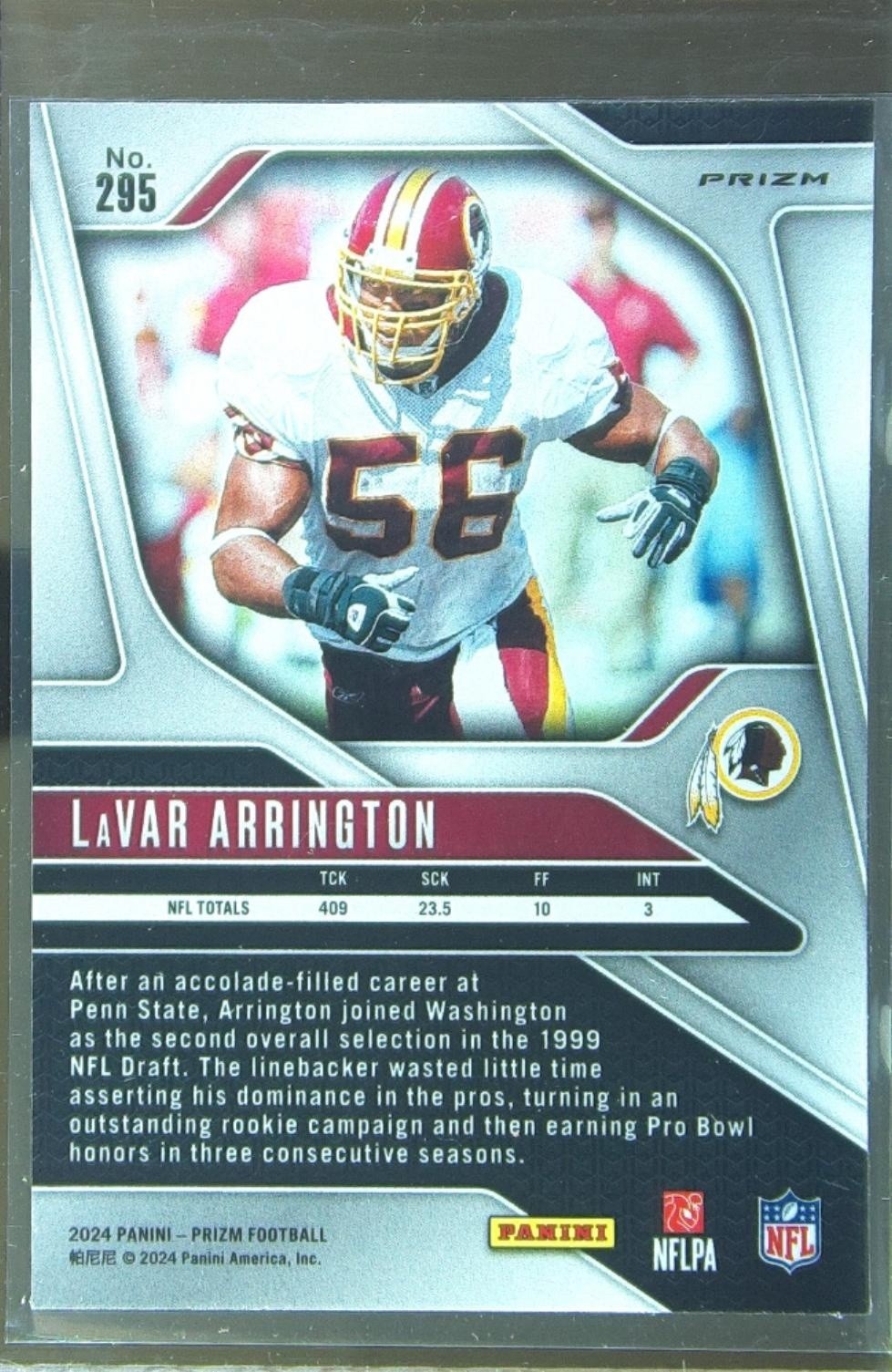 2024 Prizm LaVar Arrington Pink 295 Redskins - Image 3