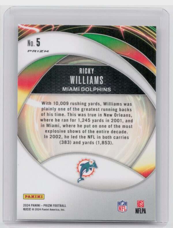 2024 Prizm Ricky Williams 5 Saints Portals Green Ice Prizm - Image 3