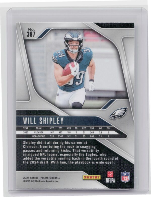 2024 Prizm Will Shipley RC 397 Eagles - Image 3
