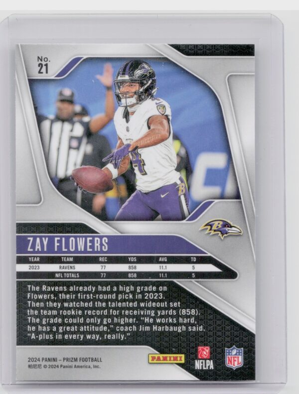 2024 Prizm Zay Flowers 21 Ravens - Image 3