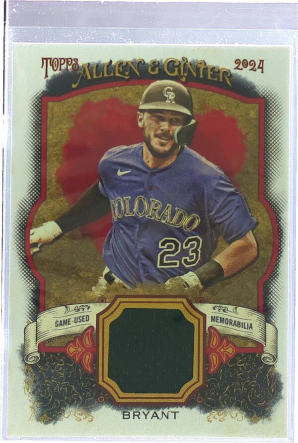 2024 Topps Allen & Ginter Kris Bryant JSY #AGR-KB Rockies Full Size Relics A