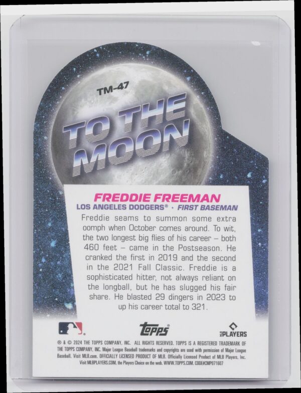 2024 Topps Big League Freddie Freeman #TM-47 Dodgers To the Moon Die Cuts - Image 3