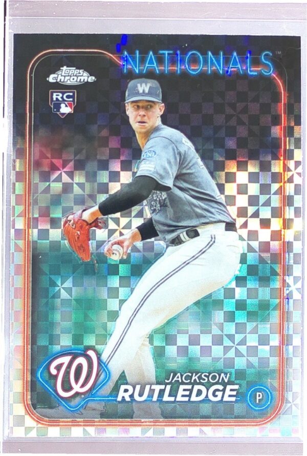 2024 Topps Chrome Jackson Rutledge X Fractors RC #42 Nationals