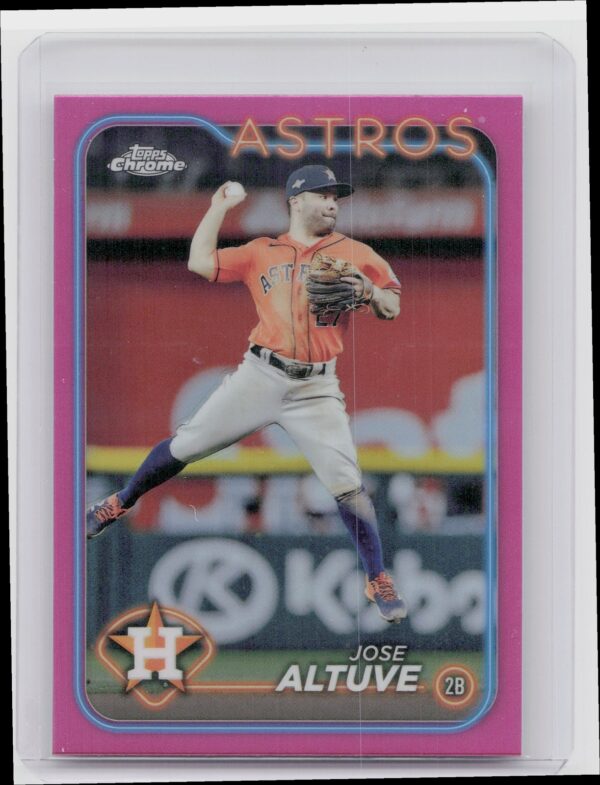 2024 Topps Chrome Jose Altuve Pink Refractors #58 Astros