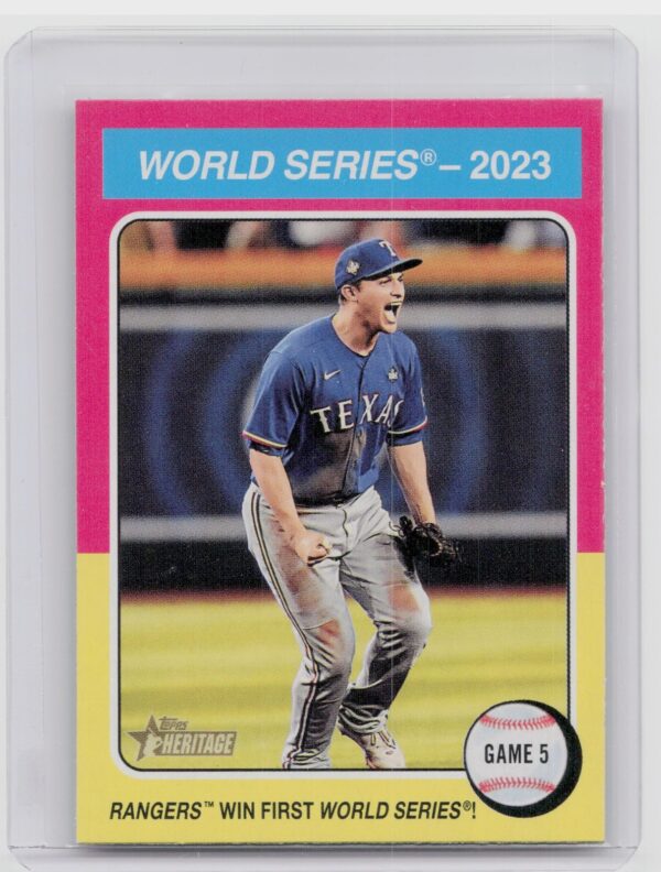 2024 Topps Heritage Mini World Series 2023: Game 5 #466 Rangers