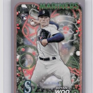 2024 Topps Holiday Bryan Woo Silver Glitter #H193 Mariners