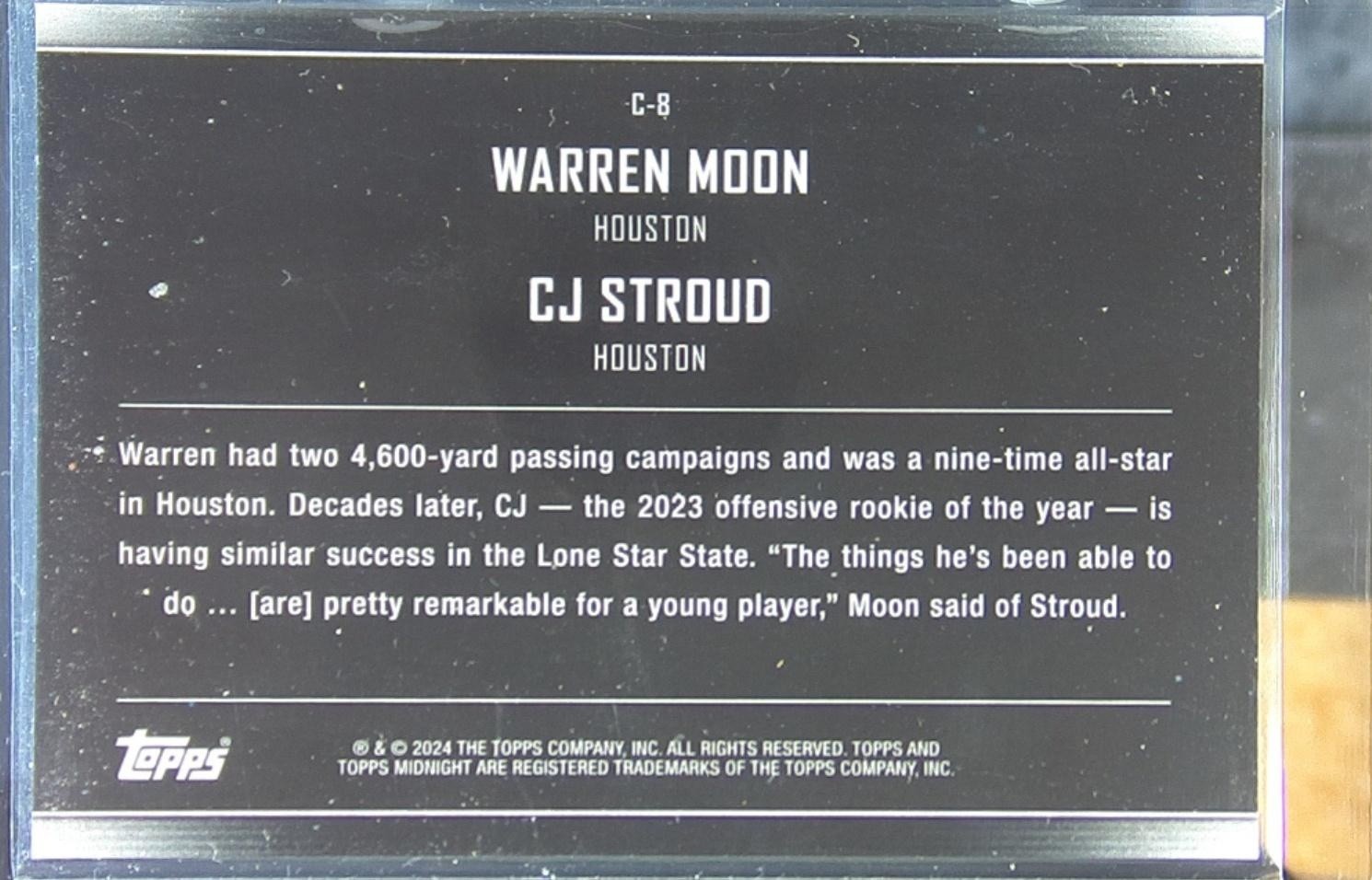 2024 Topps Midnight Warren Moon / CJ Stroud #C-8 Texans Constellations - Image 3