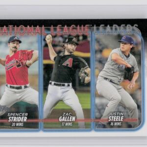 2024 Topps NL Leaders Wins (Spencer Strider / Zac Gallen / Justin Steele