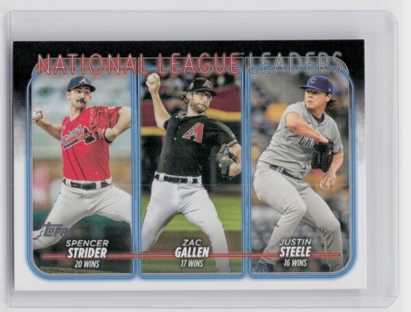 2024 Topps NL Leaders Wins (Spencer Strider / Zac Gallen / Justin Steele