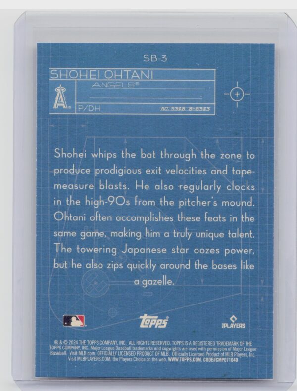 2024 Topps Shohei Ohtani #SB-3 Angels Superstar Blueprint - Image 3