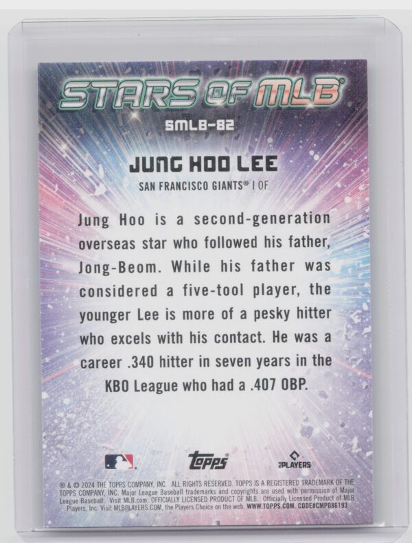 2024 Topps Update Jung Hoo Lee #SMLB-82 Giants Stars of MLB - Image 3