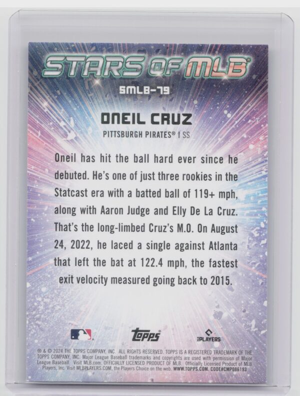 2024 Topps Update Oneil Cruz #SMLB-79 Pirates Stars of MLB - Image 3