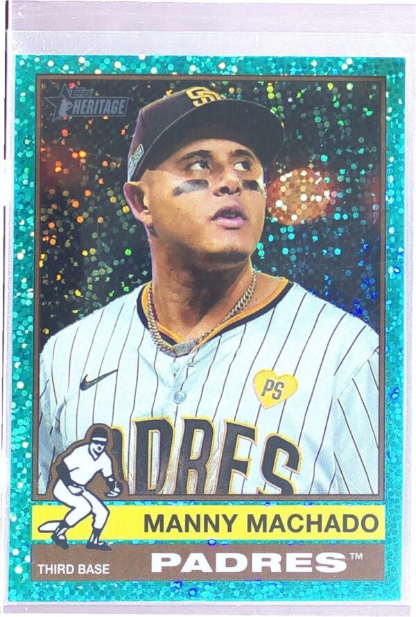 2025 Heritage Manny Machado Chrome Aqua Sparkle Refractor #330 Padres