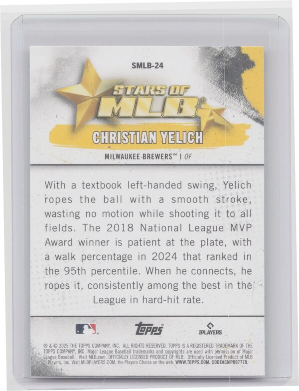 2025 Topps Christian Yelich #SMLB-24 Brewers Stars of MLB - Image 3
