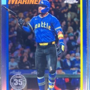 2025 Topps Chrome Julio Rodríguez #90CB-6 Mariners 1990 Topps 35th Anniversary