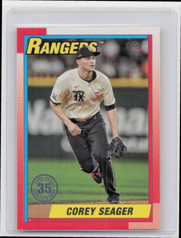 2025 Topps Corey Seager 1990 Topps Baseball 35th Anniversary T90-4 Rangers