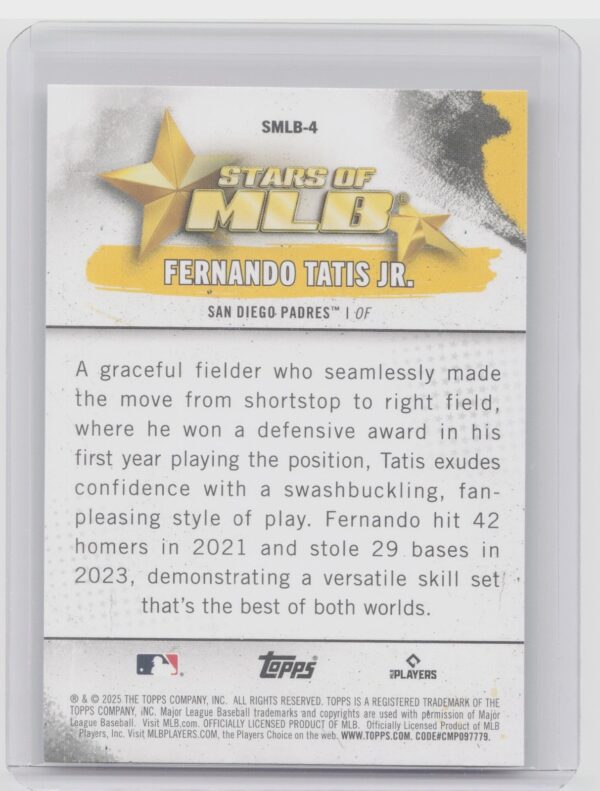 2025 Topps Fernando Tatis Jr. #SMLB-4 Padres Stars of MLB - Image 3