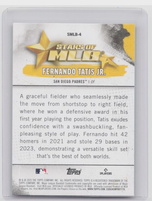 2025 Topps Fernando Tatis Jr. #SMLB-4 Padres Stars of MLB - Image 3