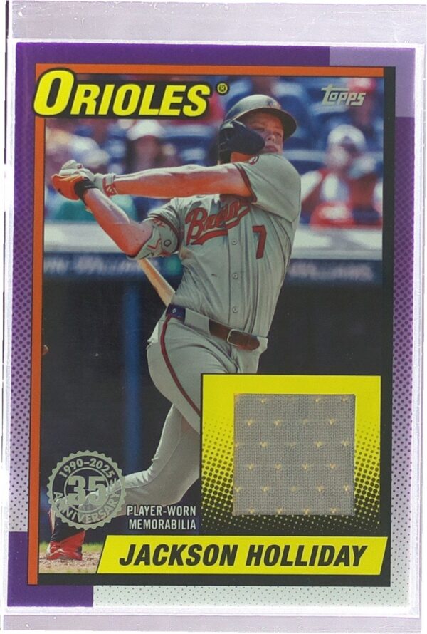 2025 Topps Jackson Holliday JSY #T90R-JH Orioles 1990 35th Anniversary relic