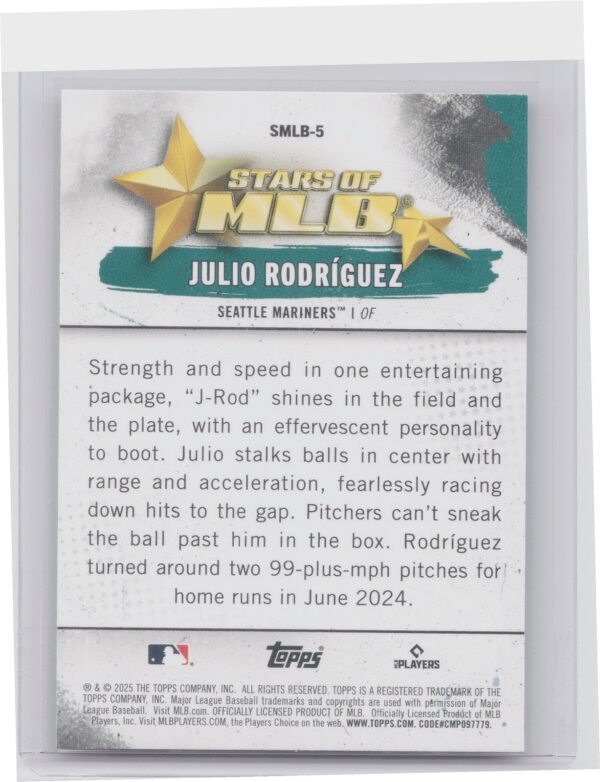 2025 Topps Julio Rodriguez #SMLB-5 Mariners Stars of MLB - Image 3