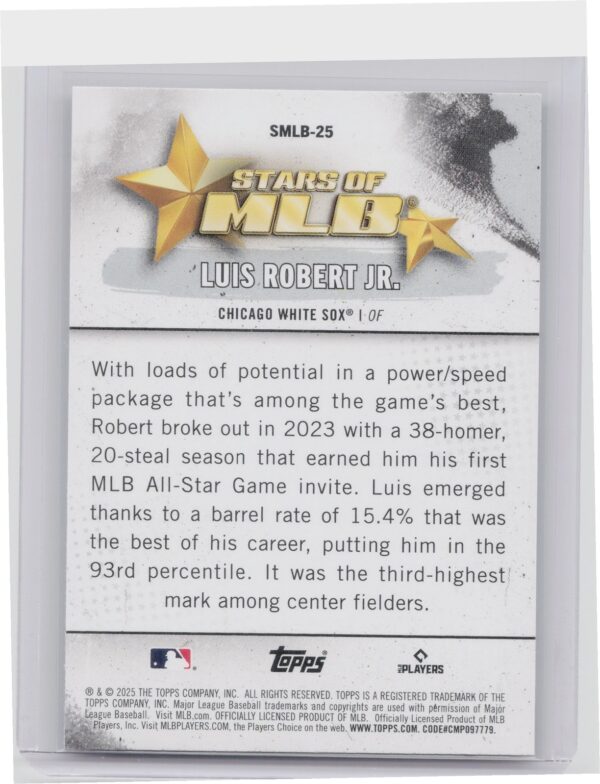 2025 Topps Luis Robert Jr. #SMLB-25 Sox Stars of MLB - Image 3