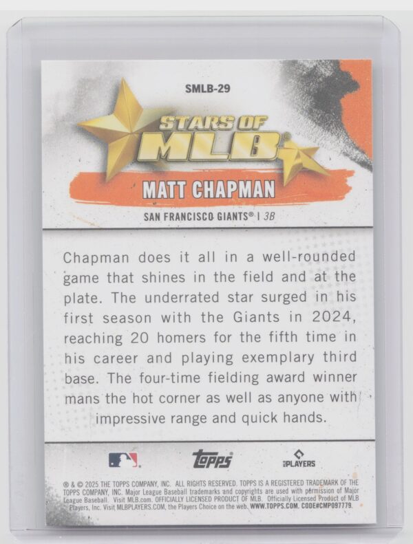 2025 Topps Matt Chapman #SMLB-29 Giants Stars of MLB - Image 3