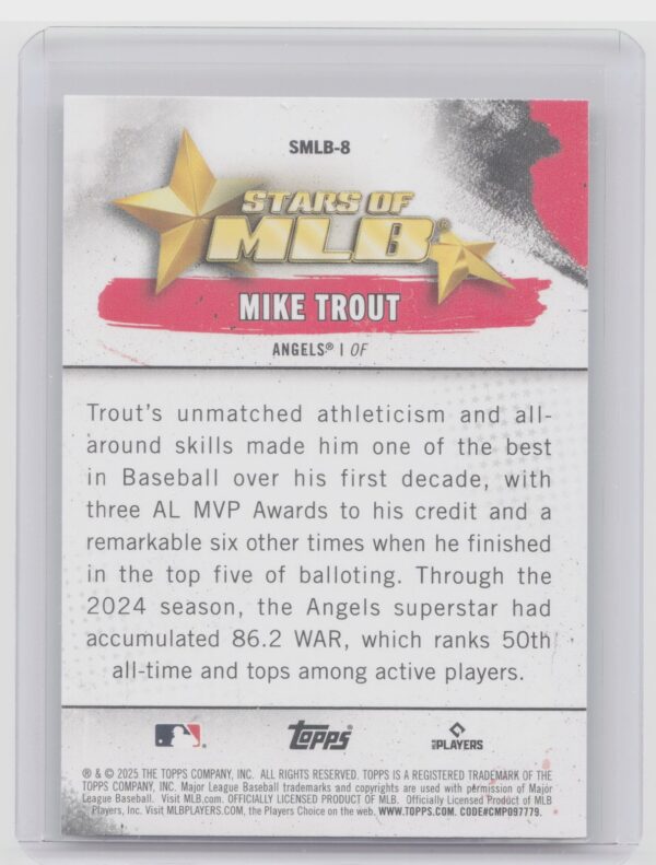 2025 Topps Mike Trout #SMLB-8 Angels Stars of MLB - Image 3